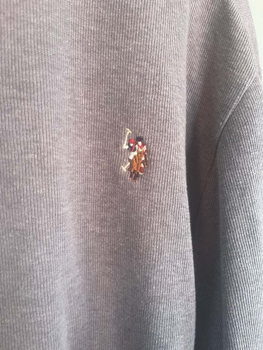 U.S. Polo Assn. Grey Quarter-Zip Pullover Sweatshirt Size XL
